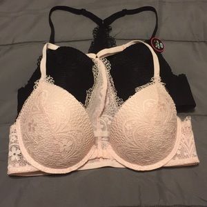 Black Bra/Baby pink bra